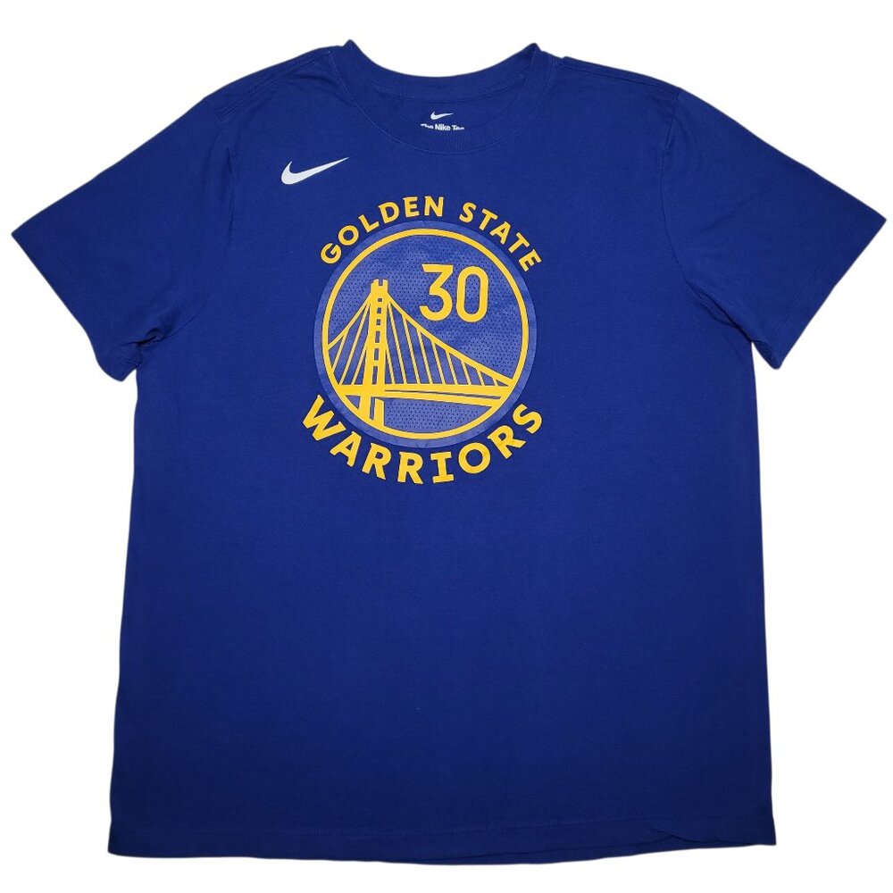 Nike Golden State Warriors T-Shirt Crewneck Stephen Curry #30 Blue Mens L NBA